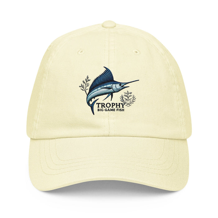 Embroidered "Marlin" Pastel Baseball Hat, Low Profile Cotton Cap Big Game Fishing Hat Great Gift