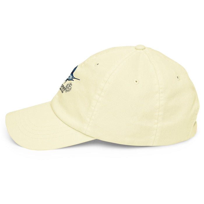 Embroidered "Marlin" Pastel Baseball Hat, Low Profile Cotton Cap Big Game Fishing Hat Great Gift