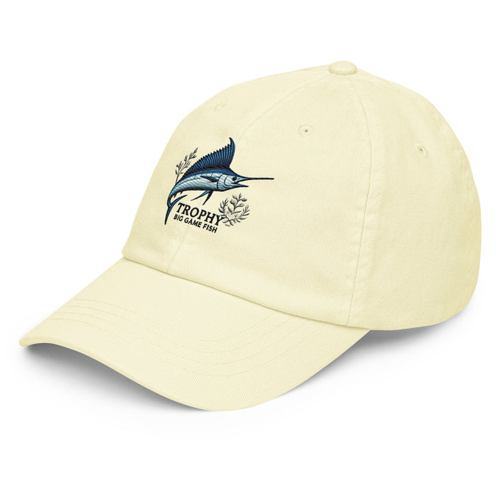 Embroidered "Marlin" Pastel Baseball Hat, Low Profile Cotton Cap Big Game Fishing Hat Great Gift