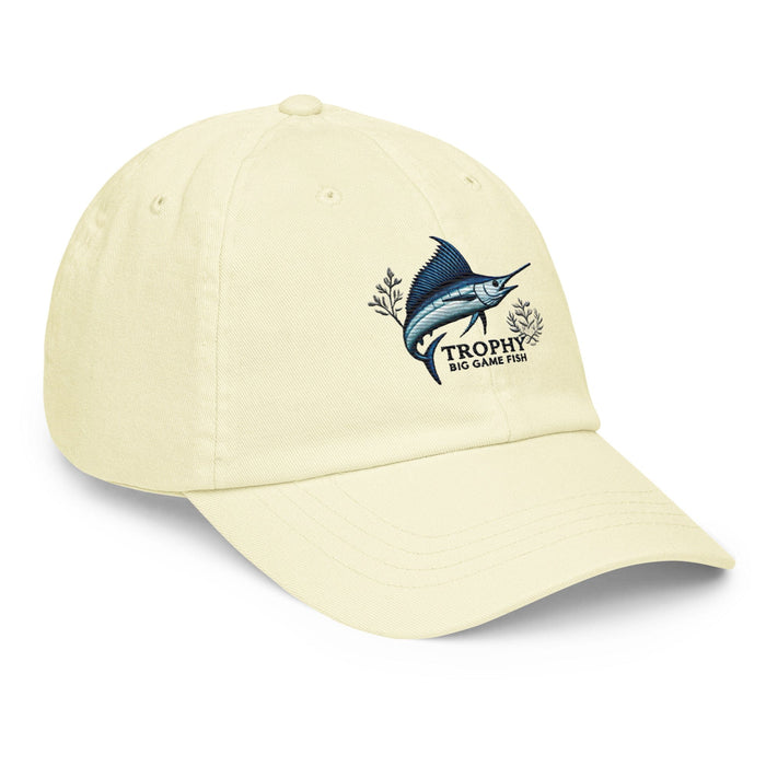 Embroidered "Marlin" Pastel Baseball Hat, Low Profile Cotton Cap Big Game Fishing Hat Great Gift