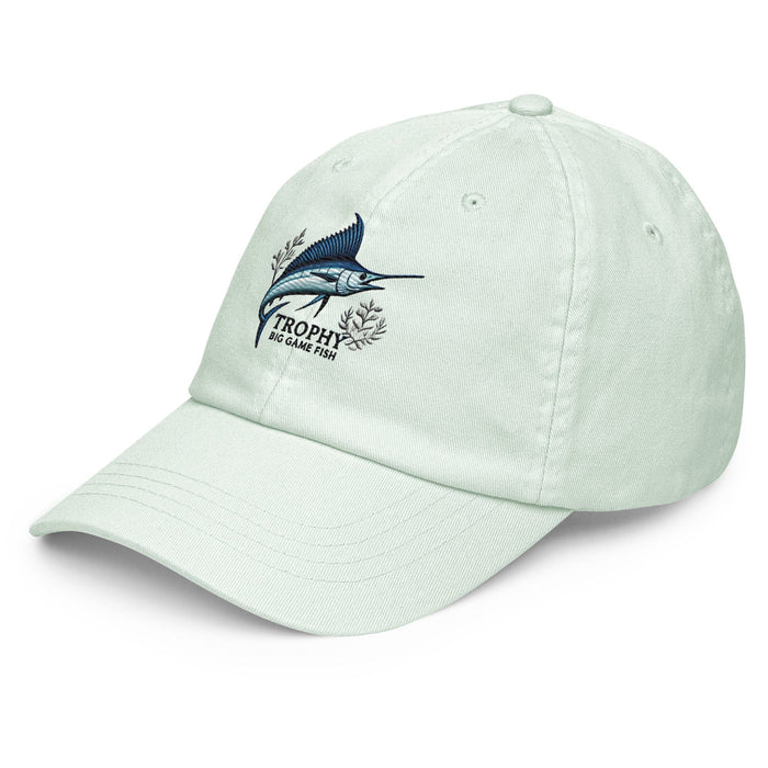 Embroidered "Marlin" Pastel Baseball Hat, Low Profile Cotton Cap Big Game Fishing Hat Great Gift