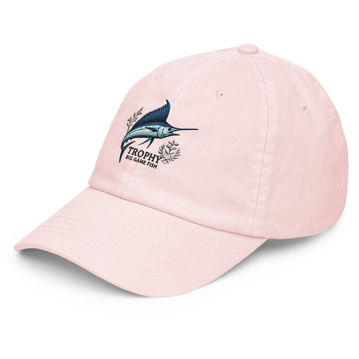 Embroidered "Marlin" Pastel Baseball Hat, Low Profile Cotton Cap Big Game Fishing Hat Great Gift