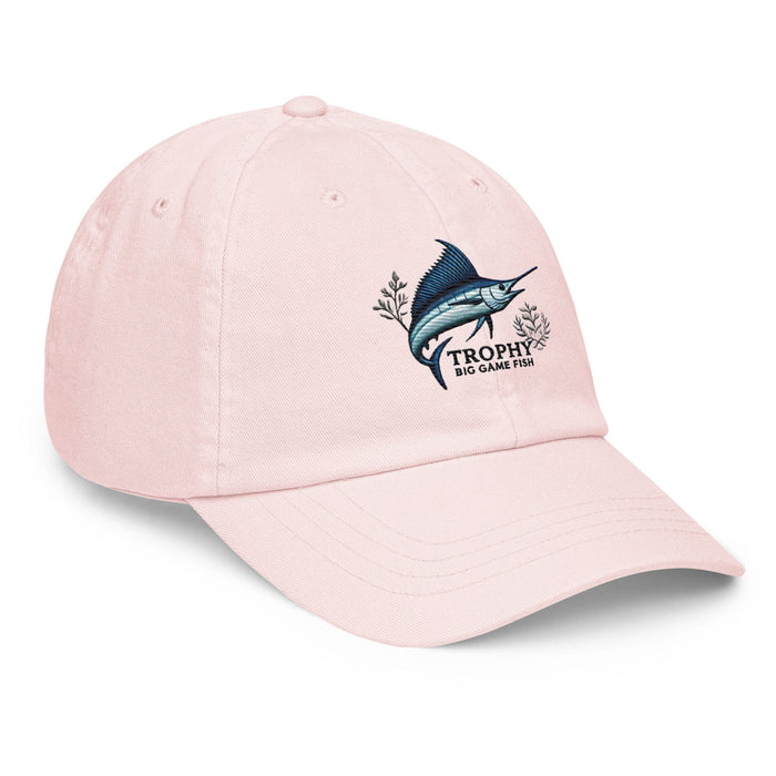 Embroidered "Marlin" Pastel Baseball Hat, Low Profile Cotton Cap Big Game Fishing Hat Great Gift