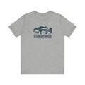 Patriotic Fishing Unisex Gray Tee with Bass Fish Graphic