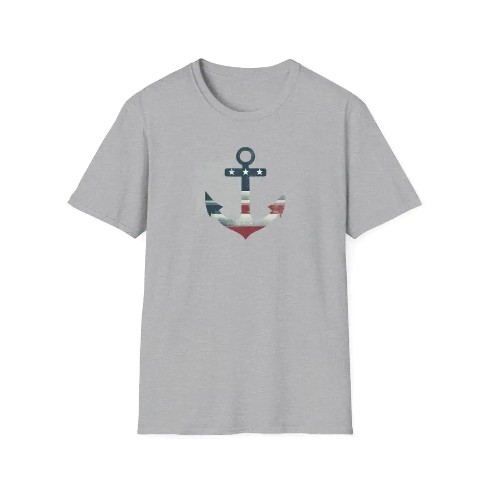 Nautical seaside anchor unisex soft-style t-shirt in light grey