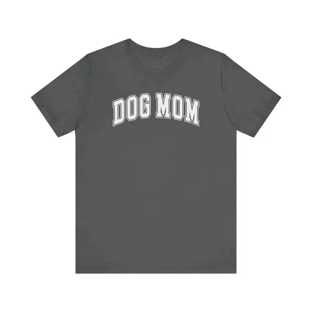 Dark gray short-sleeved Paw-Some Dog Mom graphic tee