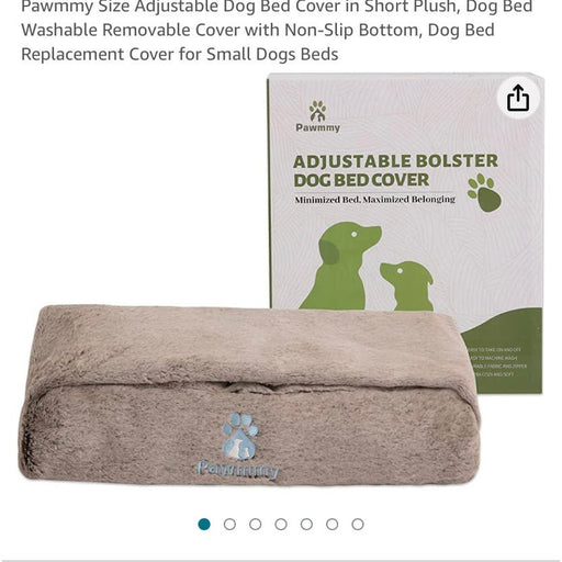 Pawmmy one size / tan Dog Bed Cover in Short Adjustable washable removable non slip bottom