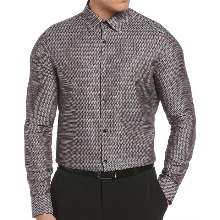 Perry Ellis Large / Multicolor Perry Ellis Men's Triangle Print Button-Down Shirt * L Jacquard Elegance M1307