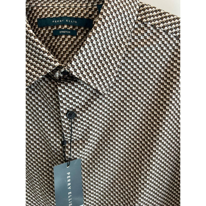 Perry Ellis Medium / Multicolo Perry Ellis Men's Multi-Dot Geometric Print Stretch Shirt * M 98% Cotton M1308