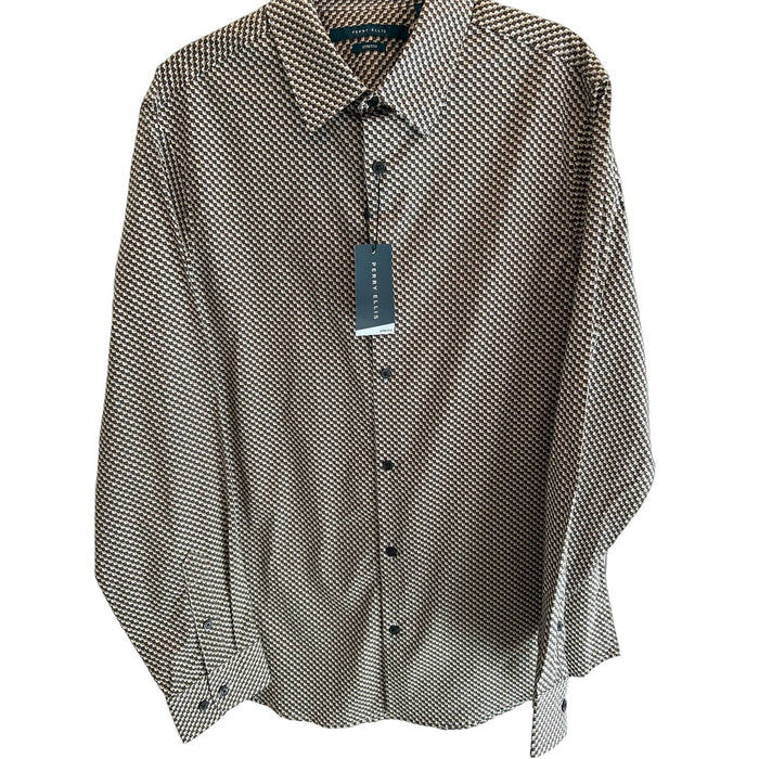 Perry Ellis Medium / Multicolo Perry Ellis Men's Multi-Dot Geometric Print Stretch Shirt * M 98% Cotton M1308