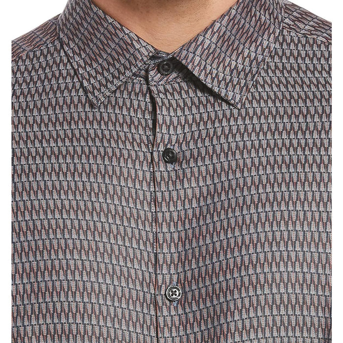 Perry Ellis XL / Multicolor Perry Ellis Men's Triangle Print Button-Down Shirt * XL Jacquard Elegance M1306