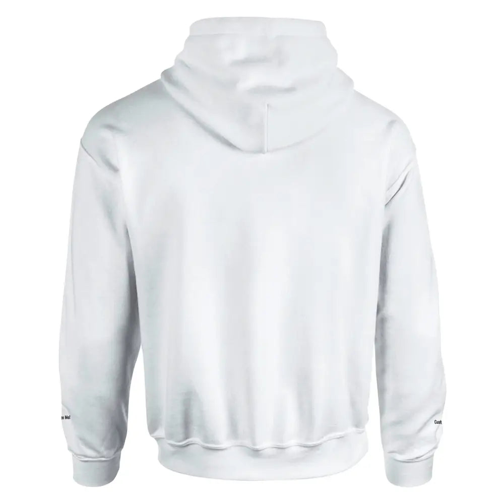 Plain white custom family vacation hoodie with ribbed cuffs