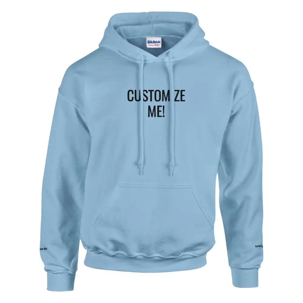 Light blue custom family vacation graphic hoodie with pocket