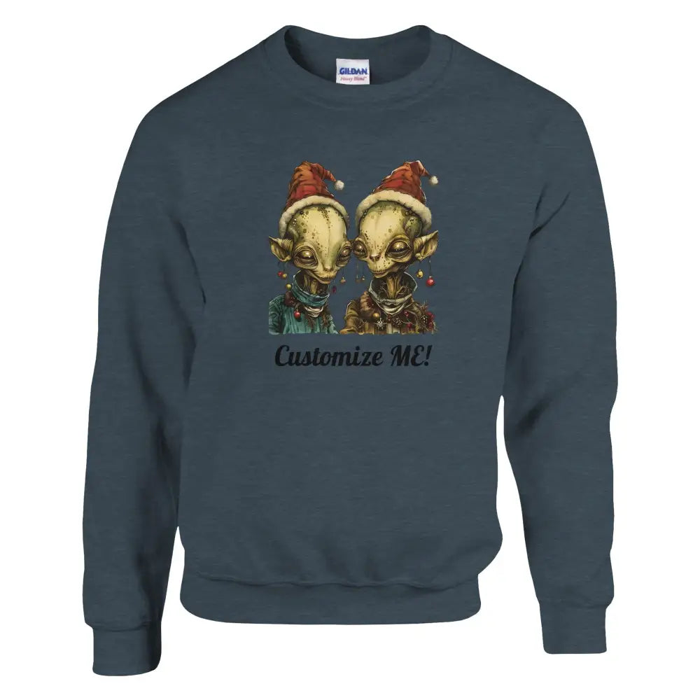 Christmas Alien Couple Graphic Sweatshirt with Custom Wildlife Design