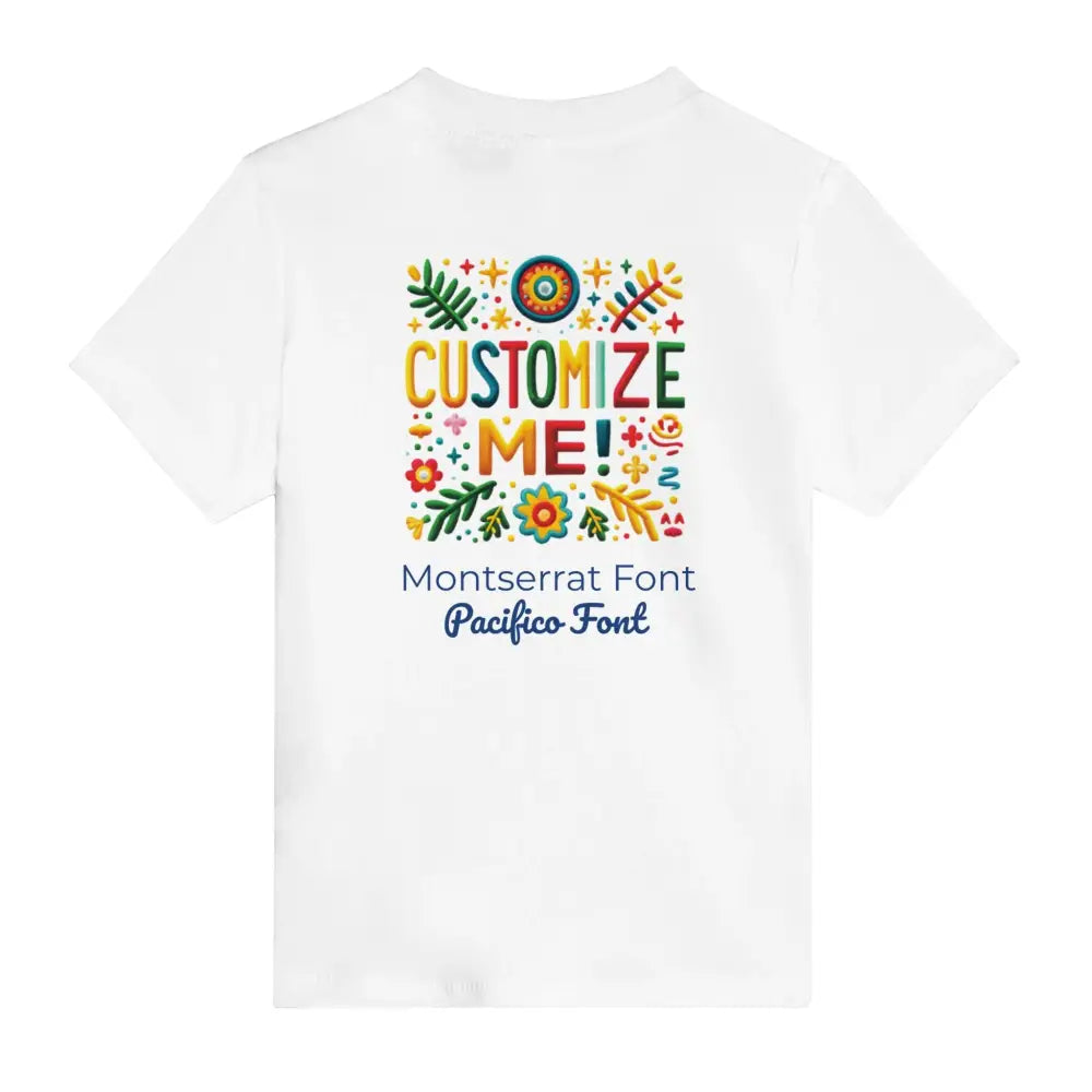 White Customize Me Baby Graphic Tee with colorful design