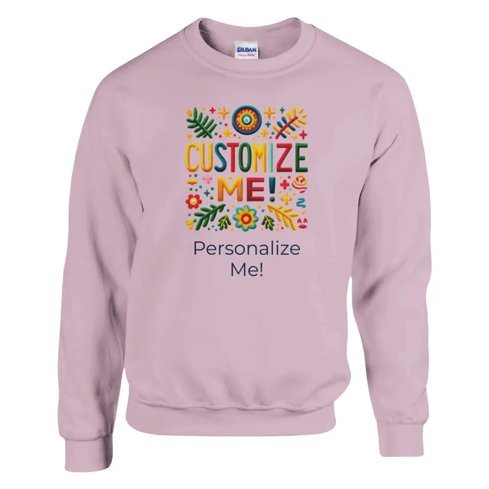 Light pink customize me graphic crewneck sweatshirt