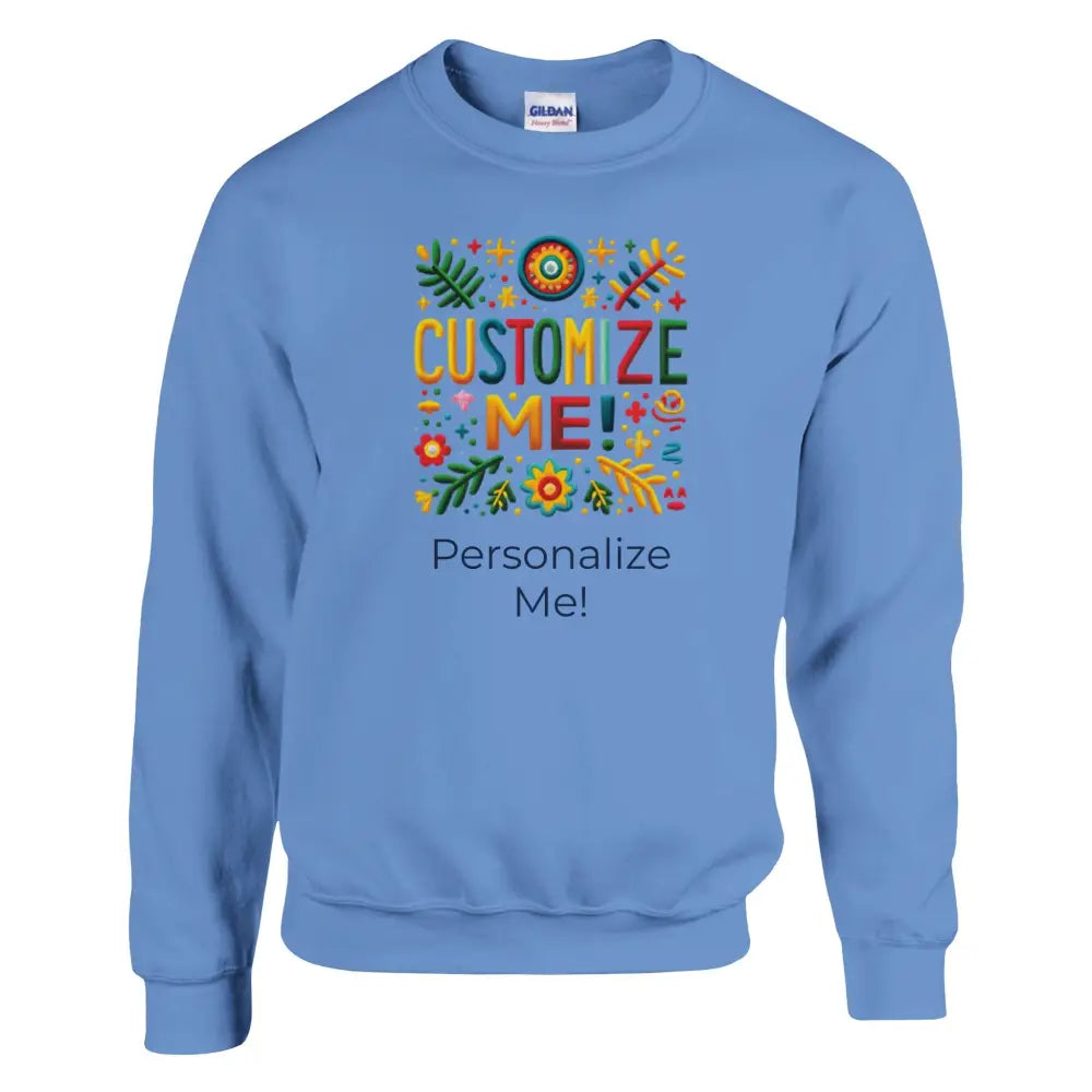 Light blue Customize Me graphic crewneck sweatshirt