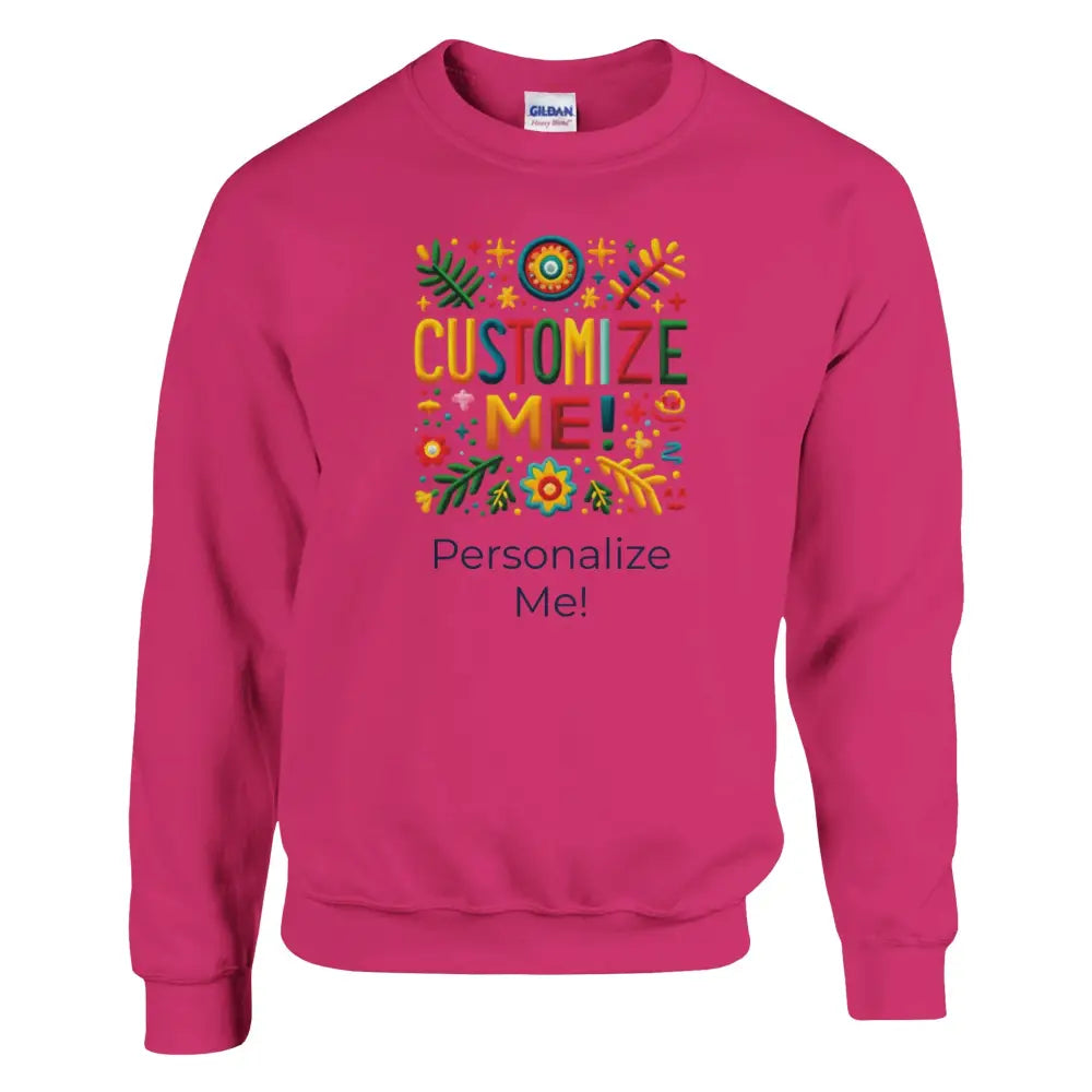 Hot pink Customize Me graphic crewneck sweatshirt