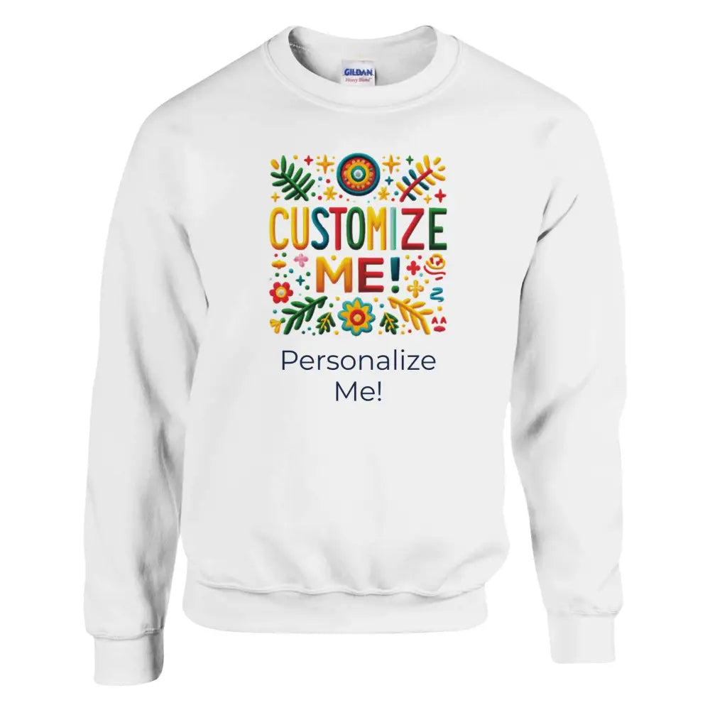 Customizable Unisex Crewneck Sweatshirt with Colorful Personalize Me Design