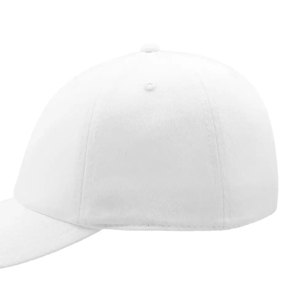 Plain white Flexfit 6277 personalized embroidered hat, closed-back structured cap