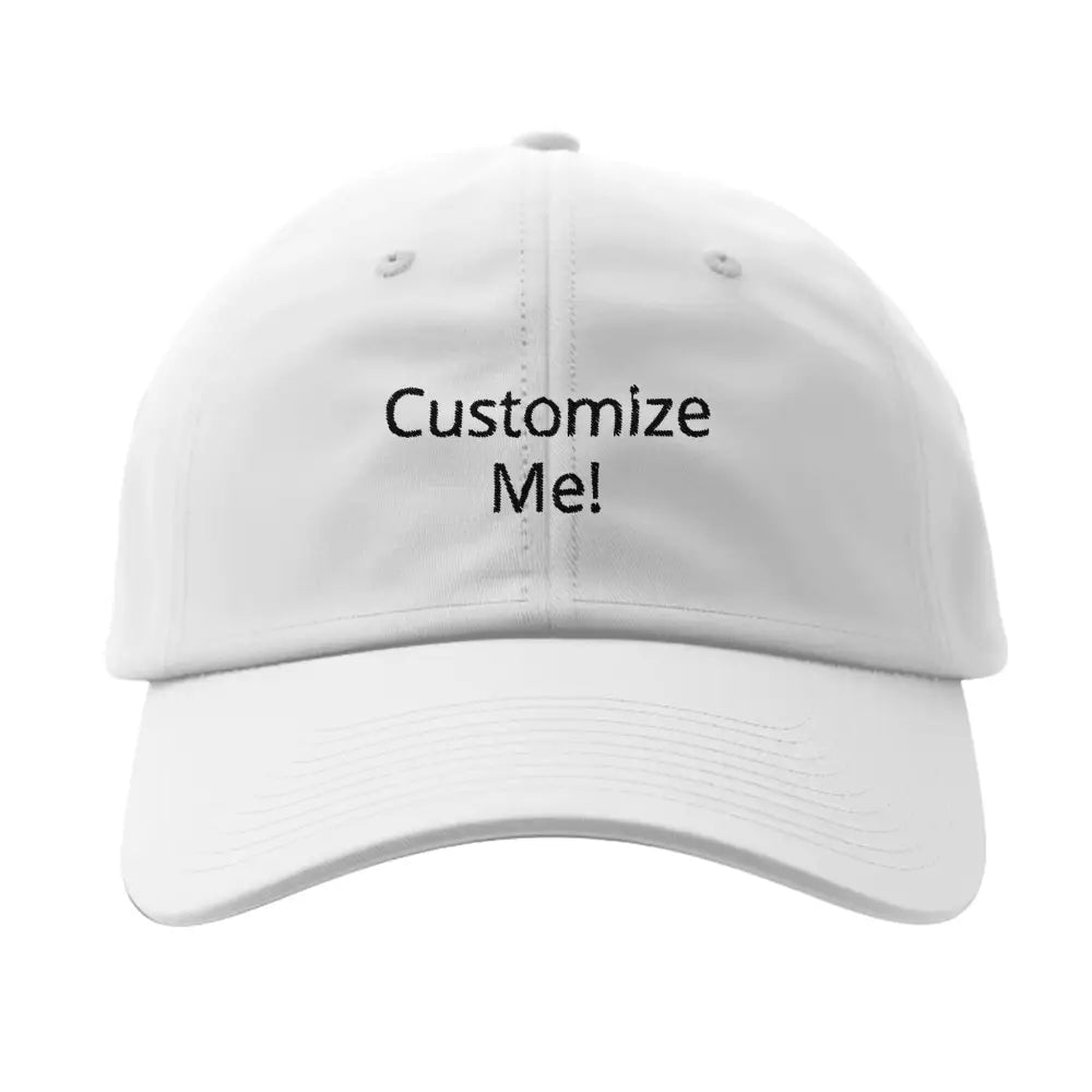 White Flexfit 6277 personalized embroidered hat, closed-back structured cap