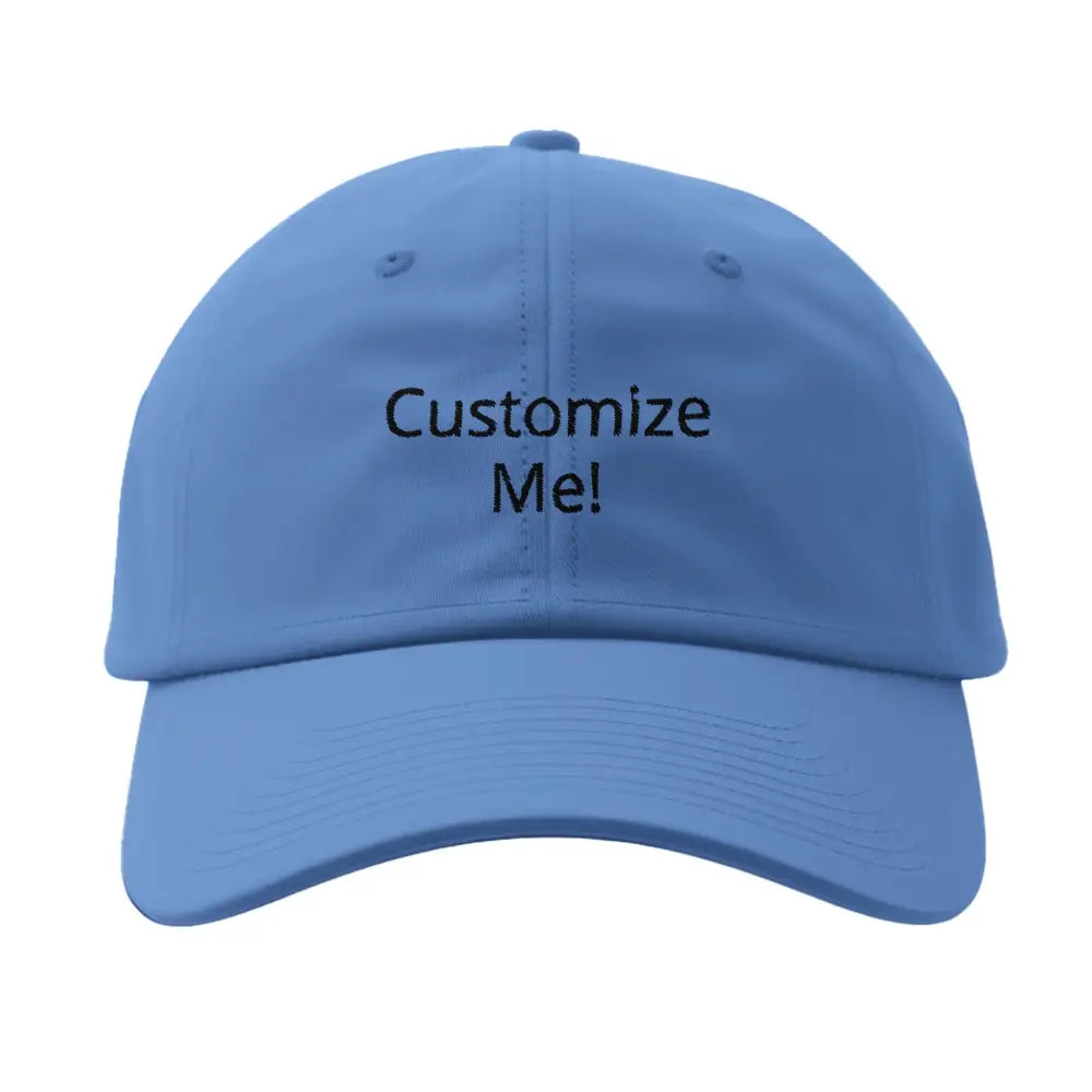 Light blue Flexfit 6277 personalized embroidered closed-back structured cap