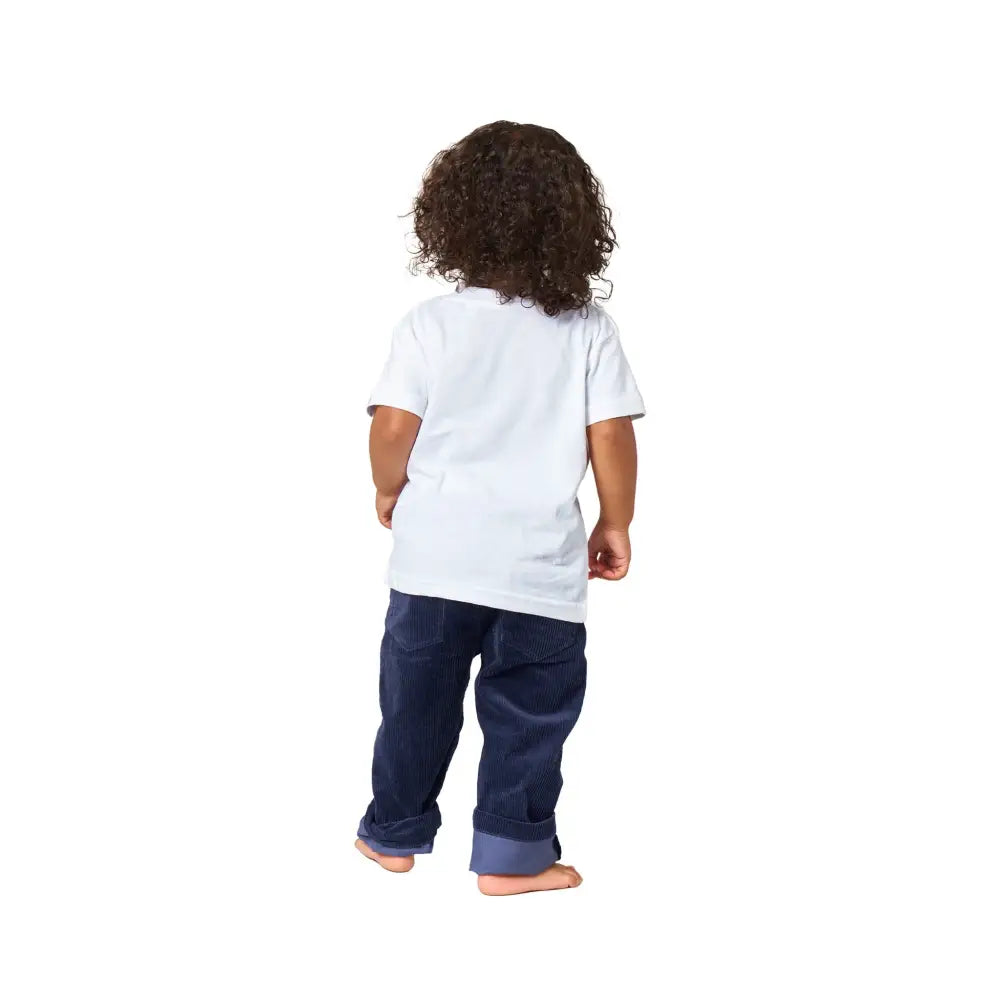 Toddler favorite dinosaur tee with white shirt and blue pants