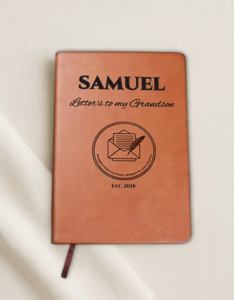 Personalized vegan leather grandson journal keepsake memory book