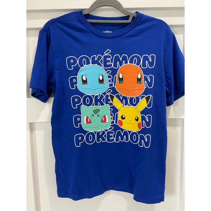 Pokemon XL(14/16 / Blue Pokemon Boys Graphic Four Heads T-Shirt, Size XL K42 *