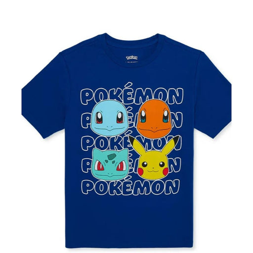 Pokemon XL(14/16 / Blue Pokemon Boys Graphic Four Heads T-Shirt, Size XL K42 *