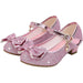 Polg Pink / 5 Girls Princess Bowknot High Heel Mary Jane Glitter Shoes: Wedding Party, SZ 37/5