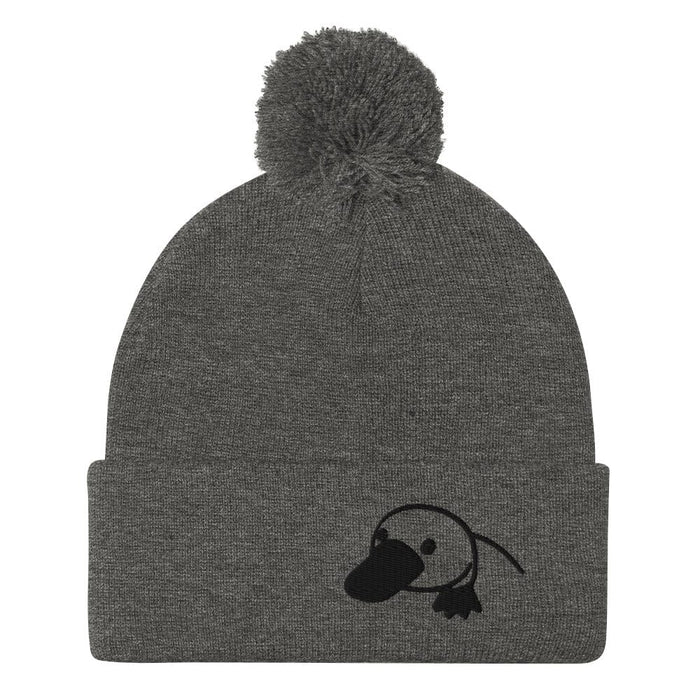 Cozy Embroidered Platypus Pom-Pom Beanie – Warm & Stylish Cold Weather Wildlife Hat