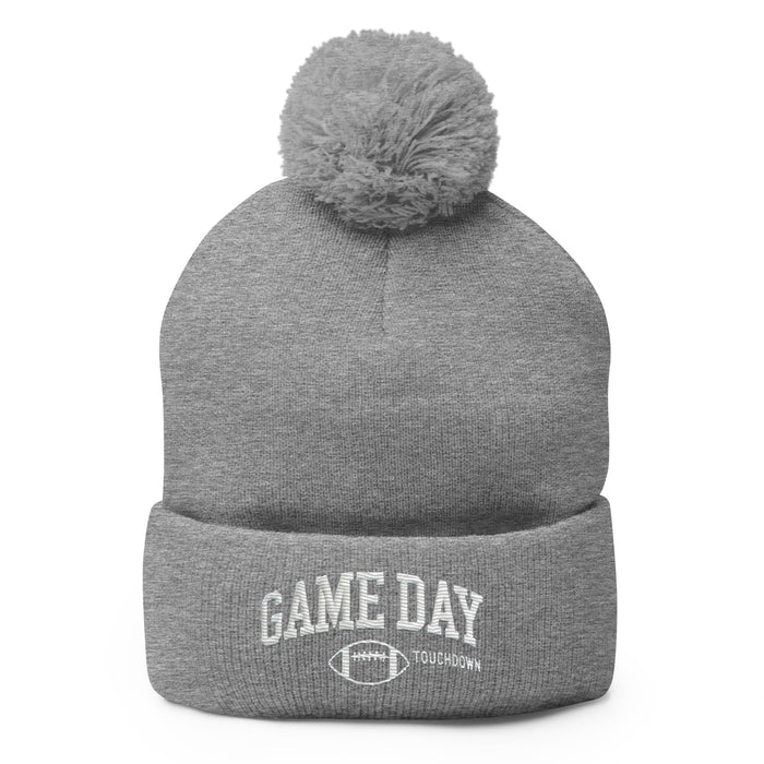 Gameday Embroidered Pom-Pom Beanie