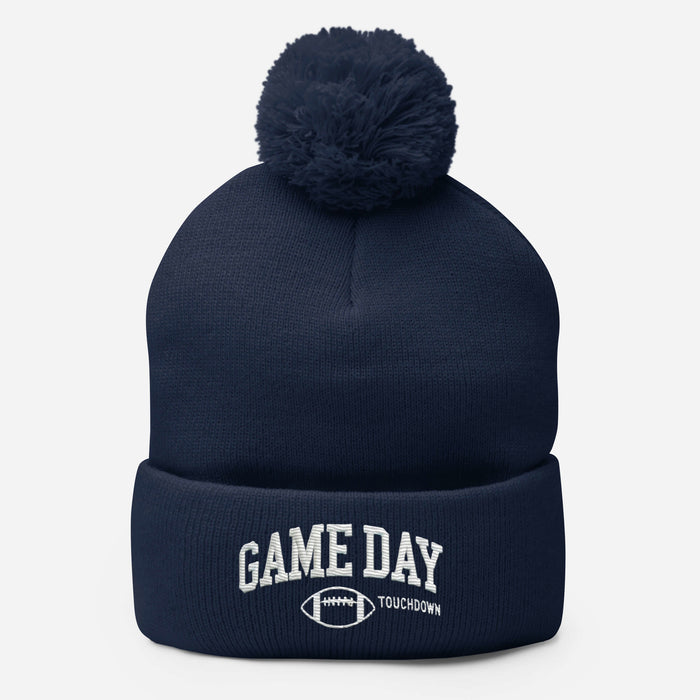 Gameday Embroidered Pom-Pom Beanie