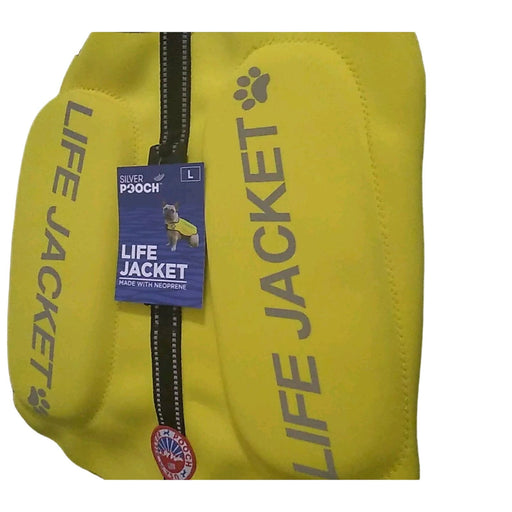 Pooch Sport Large / Yellow Silver Pooch Pet Life Jacket * Neoprene Yellow, Size Large (40-60lbs) - NEW