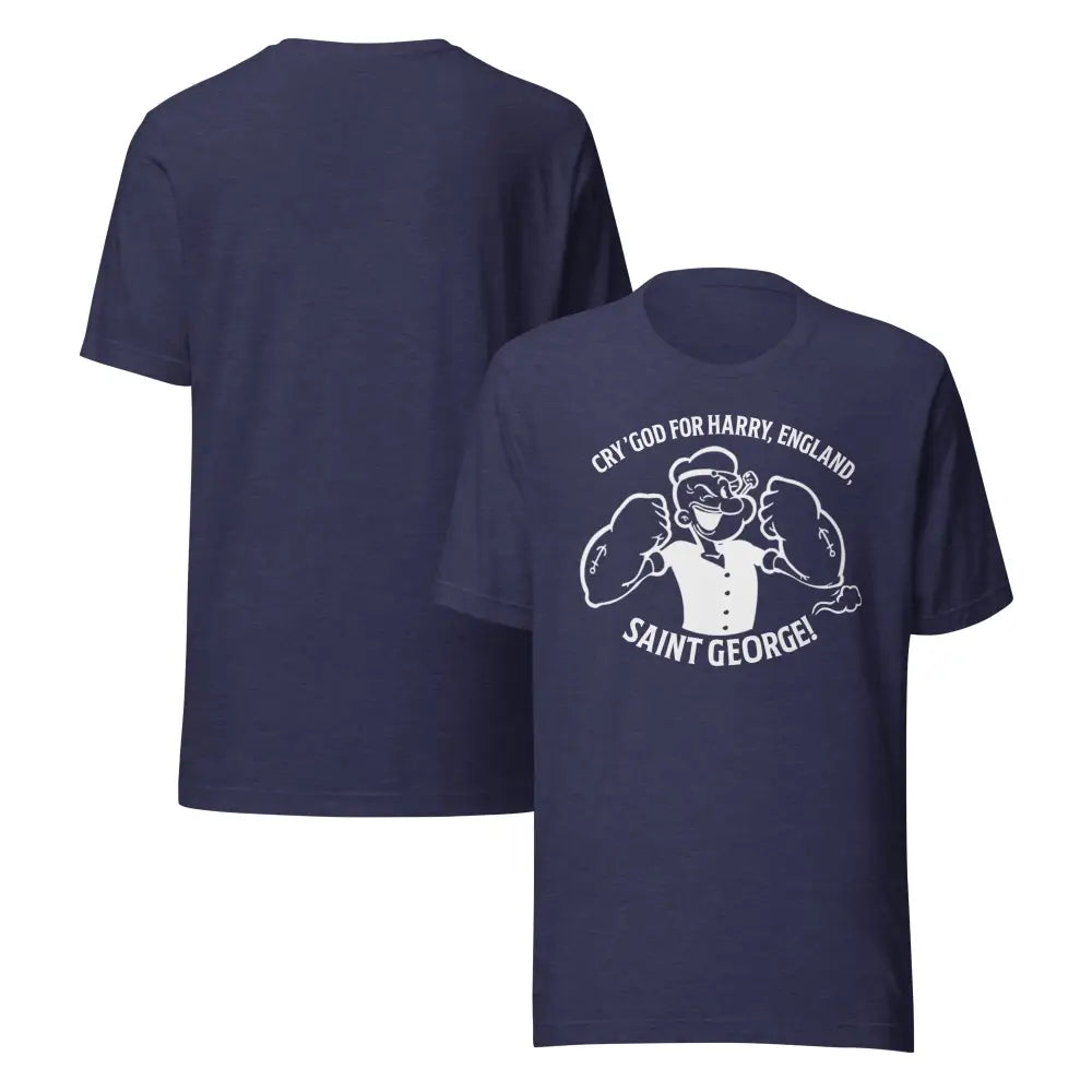 Popeye Saint George graphic tee cartoon with flexing sailor
