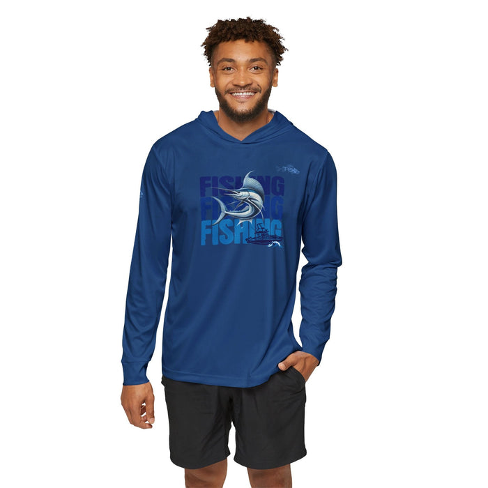 Printify All Over Prints TS Sport Fishing Unisex Performance Hoodie, 100% Polyester, Moisture-Wicking Activewear.