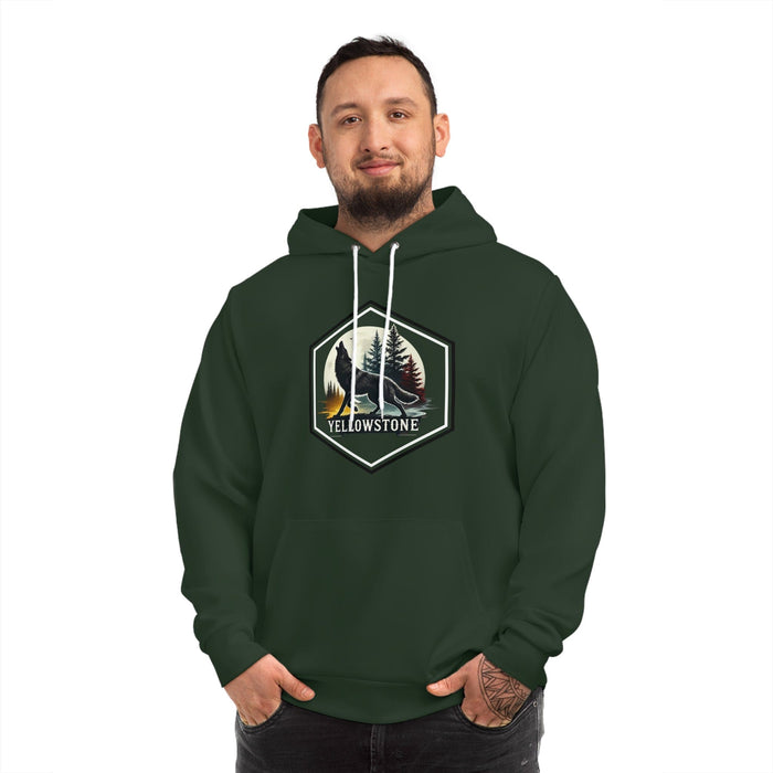 Printify All Over Prints Yellowstone National Park Predator Eyes Unisex Hoodie Cozy  Durable Military Green