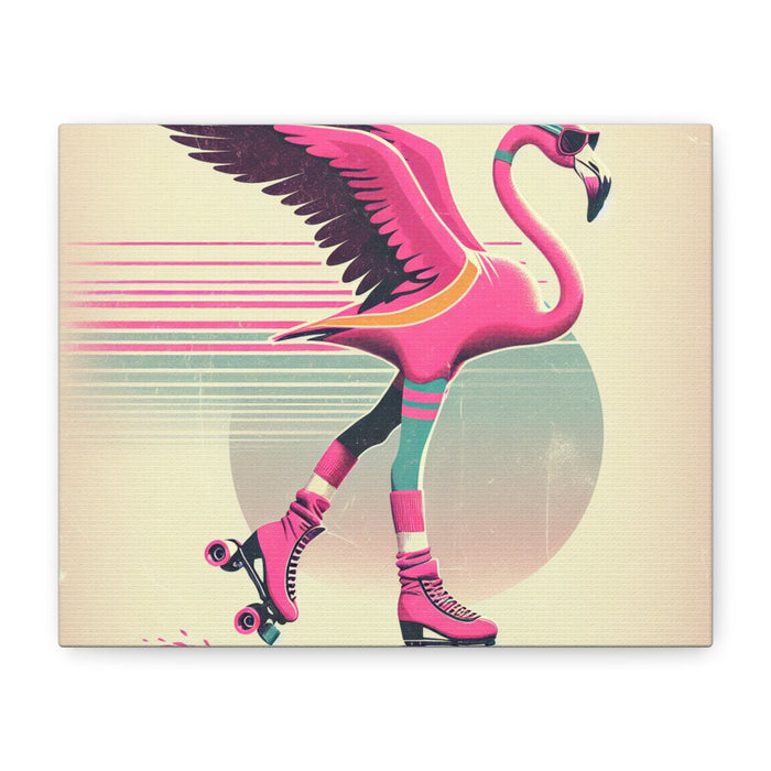 Printify Canvas 10" x 8" (Horizontal) / 1.25" Living Life Right Flamingo Livin' Matte Canvas Picture, Stretched Great Gift, Sister Gift, Mom Gift, Daughter Gift, Mothers Day Gift