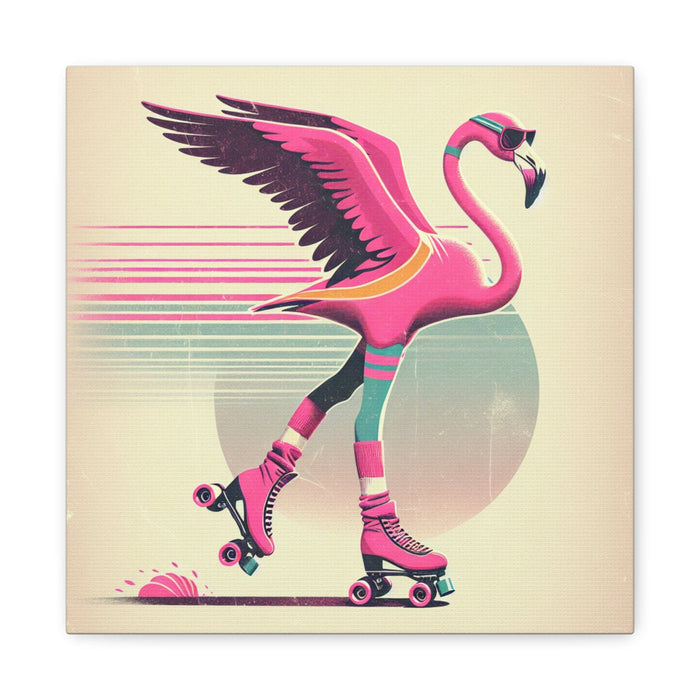 Printify Canvas 12″ x 12″ / 1.25" Living Life Right Flamingo Livin' Matte Canvas Picture, Stretched Great Gift, Sister Gift, Mom Gift, Daughter Gift, Mothers Day Gift