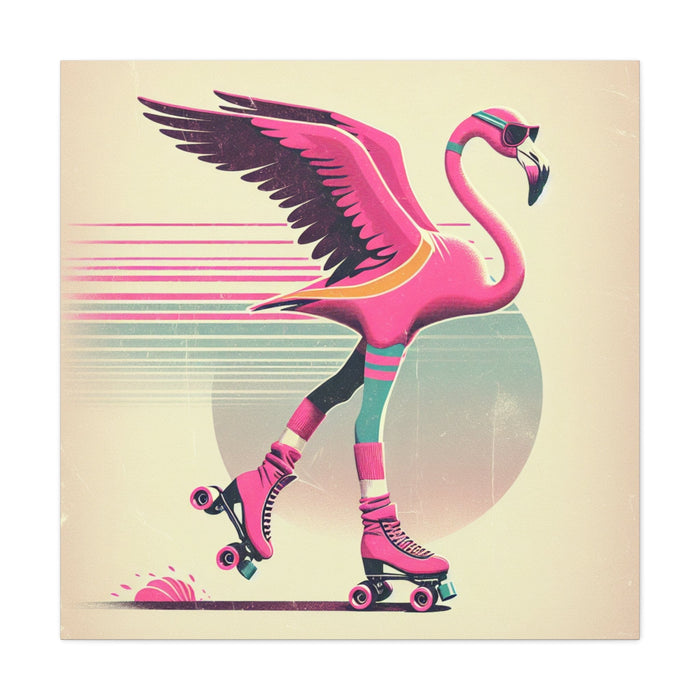 Printify Canvas 36" x 36" / 1.25" Living Life Right Flamingo Livin' Matte Canvas Picture, Stretched Great Gift, Sister Gift, Mom Gift, Daughter Gift, Mothers Day Gift