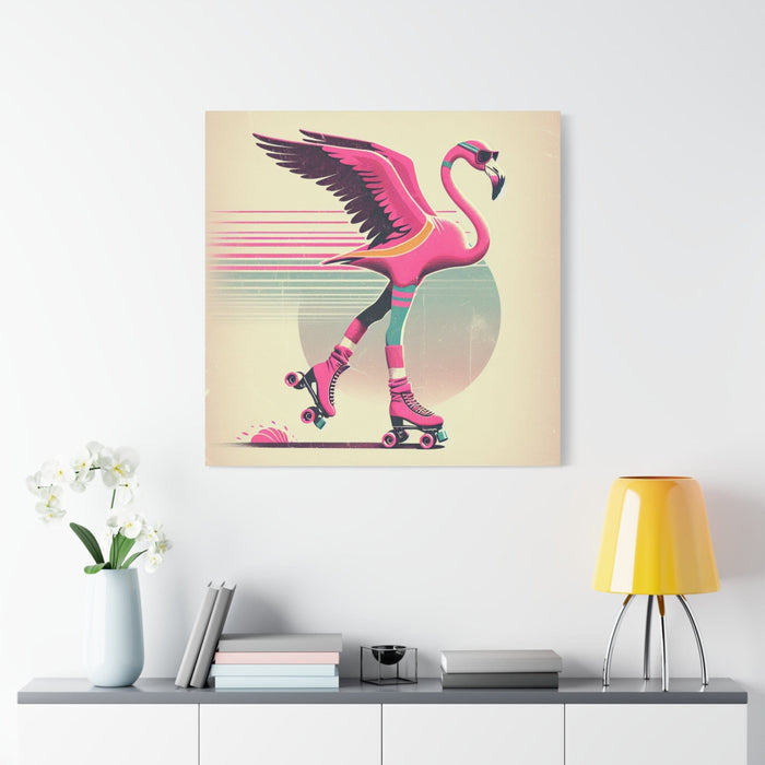 Printify Canvas Living Life Right Flamingo Livin' Matte Canvas Picture, Stretched Great Gift, Sister Gift, Mom Gift, Daughter Gift, Mothers Day Gift