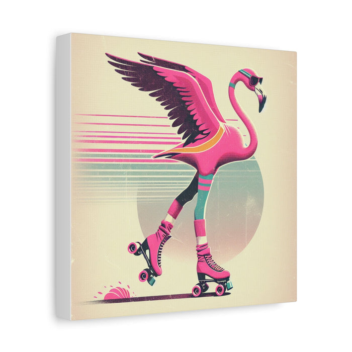 Printify Canvas Living Life Right Flamingo Livin' Matte Canvas Picture, Stretched Great Gift, Sister Gift, Mom Gift, Daughter Gift, Mothers Day Gift