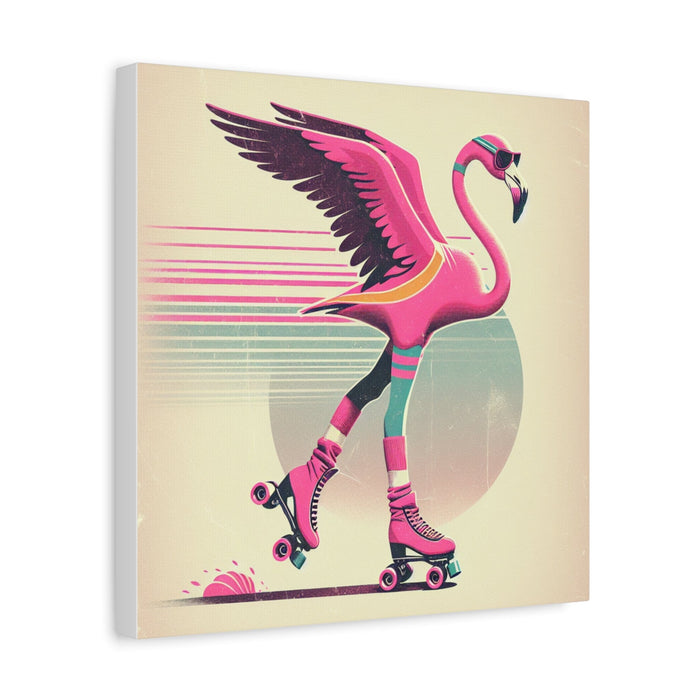 Printify Canvas Living Life Right Flamingo Livin' Matte Canvas Picture, Stretched Great Gift, Sister Gift, Mom Gift, Daughter Gift, Mothers Day Gift