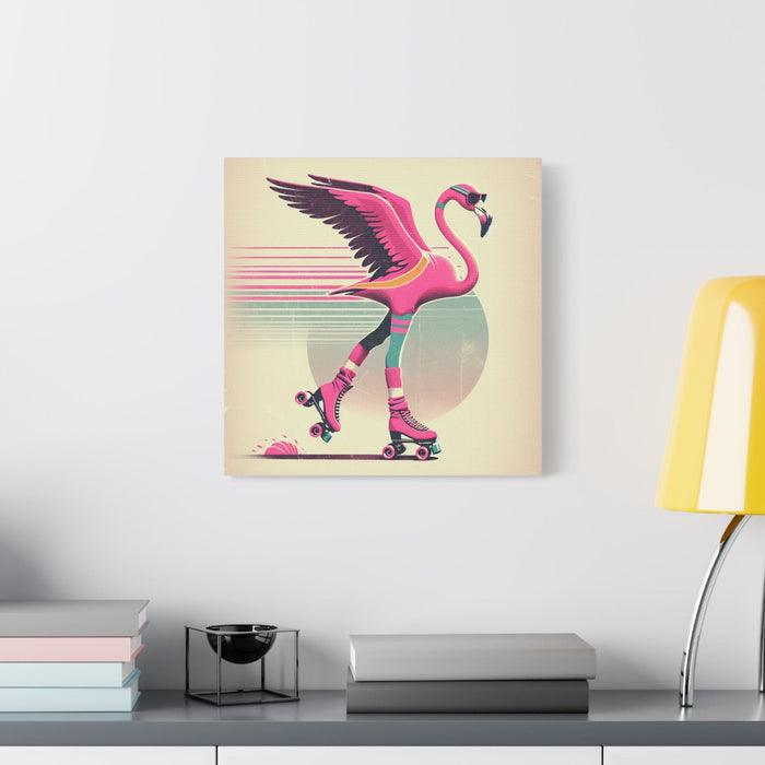 Printify Canvas Living Life Right Flamingo Livin' Matte Canvas Picture, Stretched Great Gift, Sister Gift, Mom Gift, Daughter Gift, Mothers Day Gift