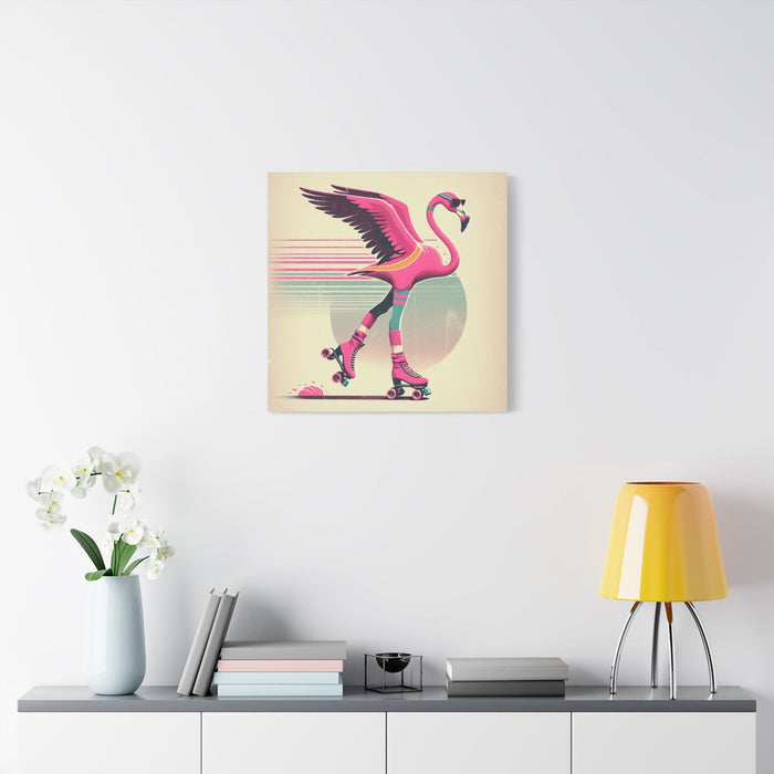 Printify Canvas Living Life Right Flamingo Livin' Matte Canvas Picture, Stretched Great Gift, Sister Gift, Mom Gift, Daughter Gift, Mothers Day Gift