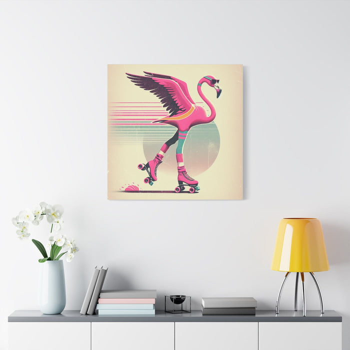 Printify Canvas Living Life Right Flamingo Livin' Matte Canvas Picture, Stretched Great Gift, Sister Gift, Mom Gift, Daughter Gift, Mothers Day Gift