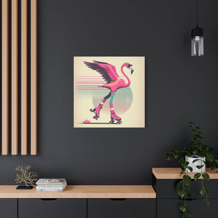 Printify Canvas Living Life Right Flamingo Livin' Matte Canvas Picture, Stretched Great Gift, Sister Gift, Mom Gift, Daughter Gift, Mothers Day Gift