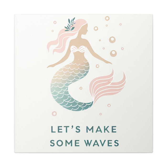 Printify Canvas Mermaid Life, Let's Make Some Waves Matte Canvas Picture, Stretched Great Gift, Sister Gift, Mom Gift, Daughter Gift, Mothers Day Gift