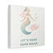 Printify Canvas Mermaid Life, Let's Make Some Waves Matte Canvas Picture, Stretched Great Gift, Sister Gift, Mom Gift, Daughter Gift, Mothers Day Gift